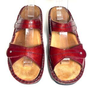 Finn Comfort Catalina Sandal Red Leather Slide Size 8.5